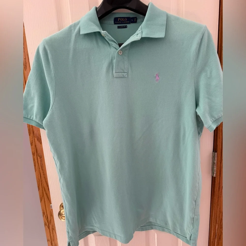 Polo Ralph Lauren | Size Large | Mens Robins Egg Blue Solid Polo Short Sleeve
